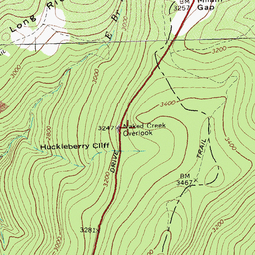Topographic Map of Naked Creek Overlook, VA