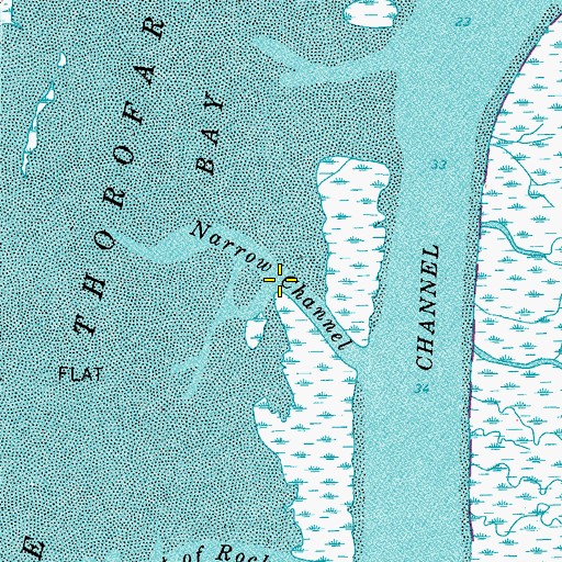 Topographic Map of Narrow Channel, VA