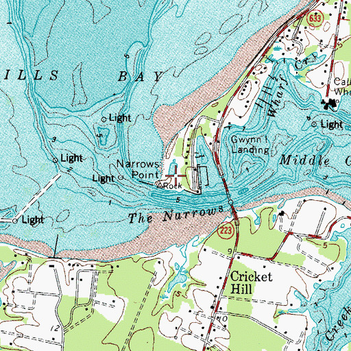 Topographic Map of Narrows Point, VA