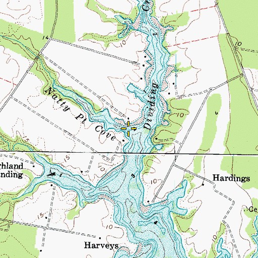 Topographic Map of Natty Point Cove, VA