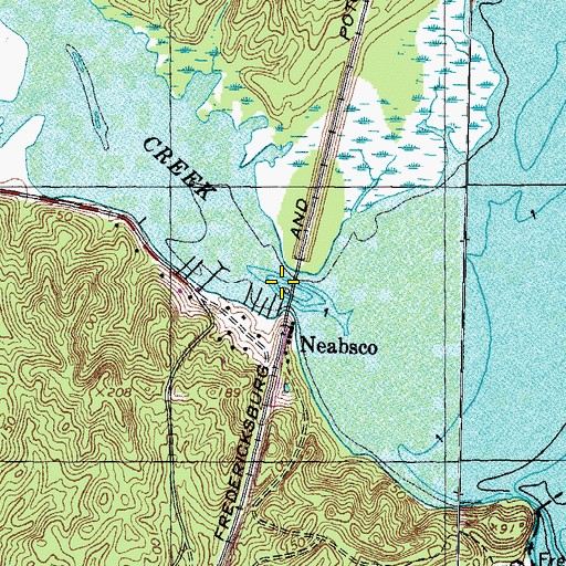 Topographic Map of Neabsco Creek, VA