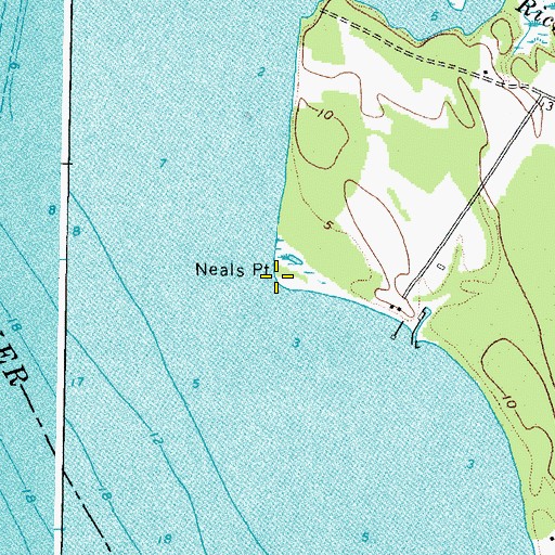 Topographic Map of Neals Point, VA