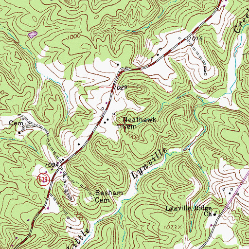 Topographic Map of Neathawk Cemetery, VA