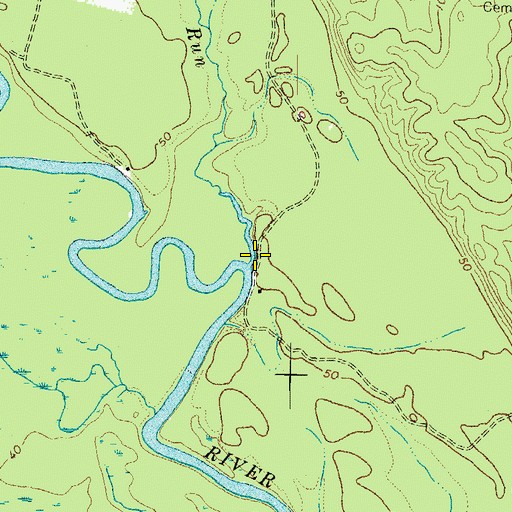 Topographic Map of Nebletts Mill Run, VA