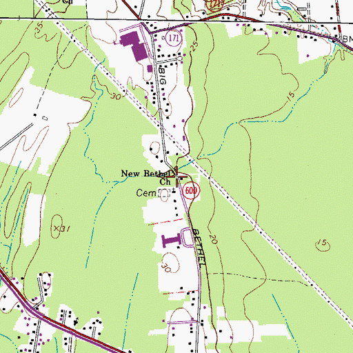 Topographic Map of New Bethel Baptist Church, VA