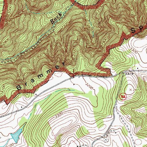 Topographic Map of New Brammer Ridge, VA