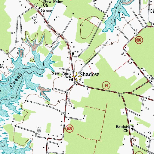 Topographic Map of New Point School, VA