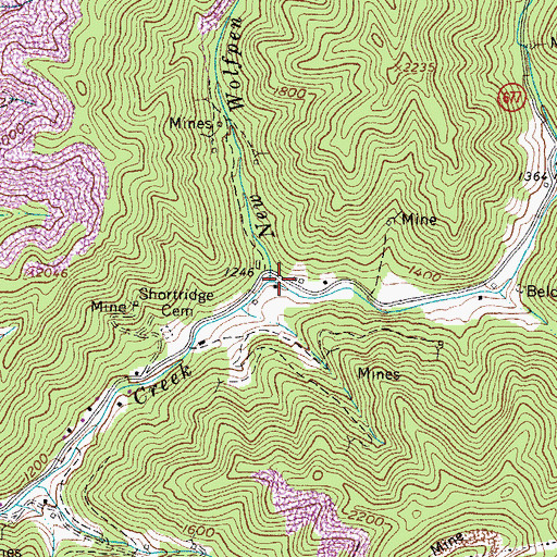 Topographic Map of New Wolfpen Branch, VA