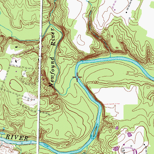 Topographic Map of Newfound River, VA