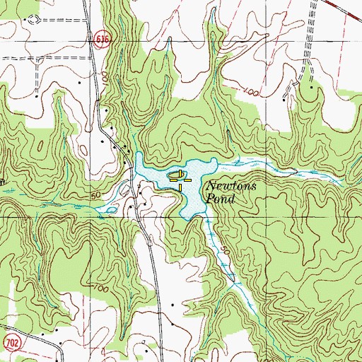 Topographic Map of Newtons Pond, VA