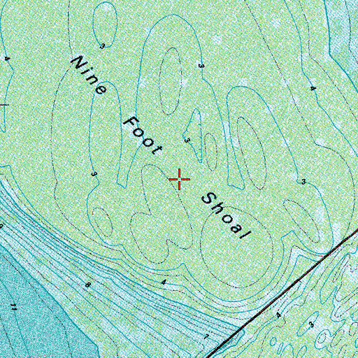 Topographic Map of Nine Foot Shoal, VA