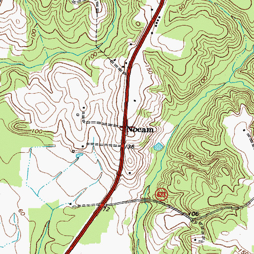 Topographic Map of Nocam, VA