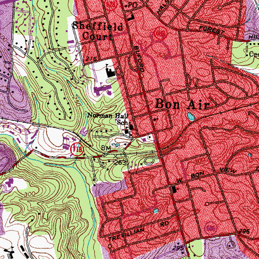 Topographic Map of Norman Hall School, VA