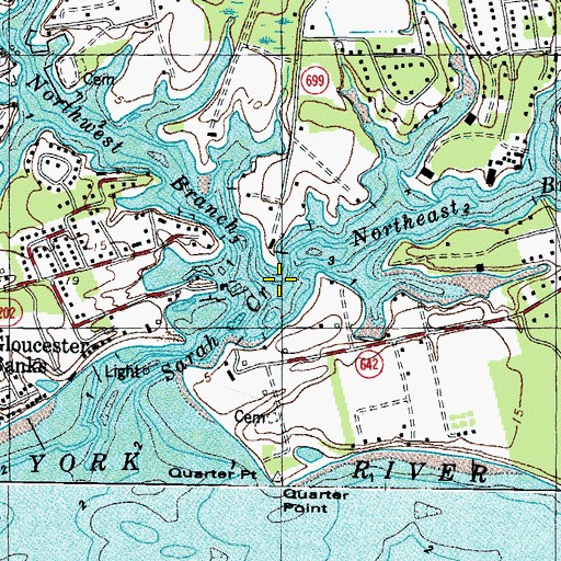 Topographic Map of Northwest Branch Sarah Creek, VA