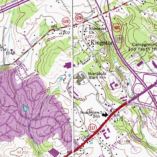 Topographic Map of Northside High School, VA