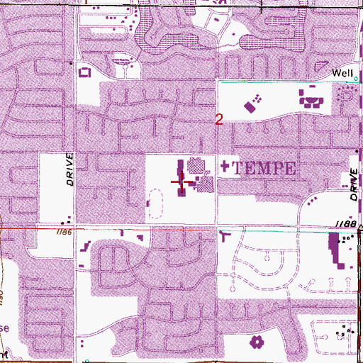 Topographic Map of Marcos de Niza High School, AZ