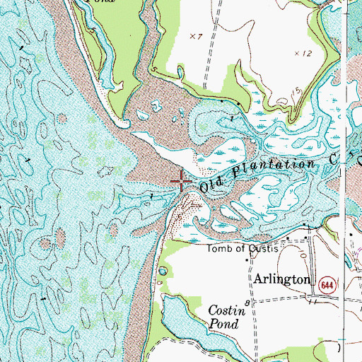 Topographic Map of Old Plantation Creek, VA