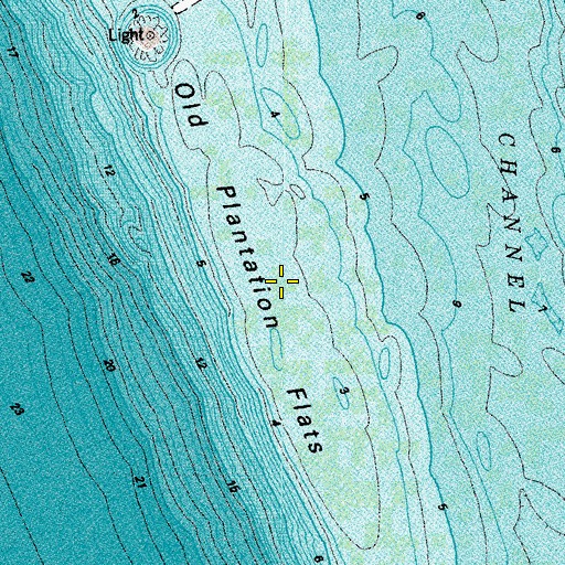 Topographic Map of Old Plantation Flats, VA