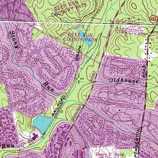 Topographic Map of Oldhouse Branch, VA