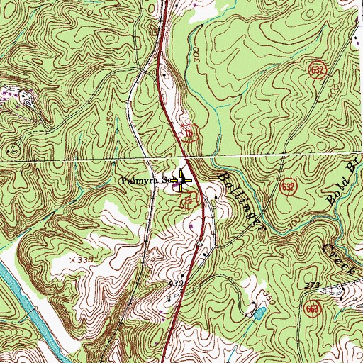 Topographic Map of Palmyra Elementary School, VA
