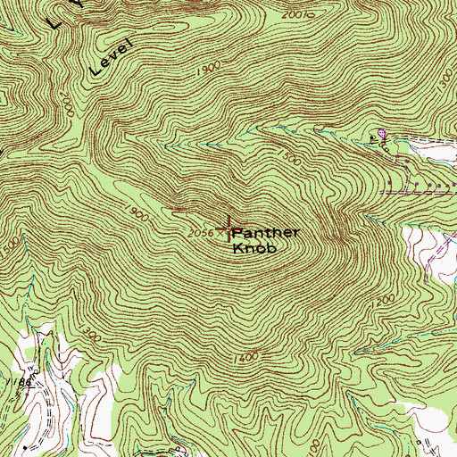 Topographic Map of Panther Knob, VA