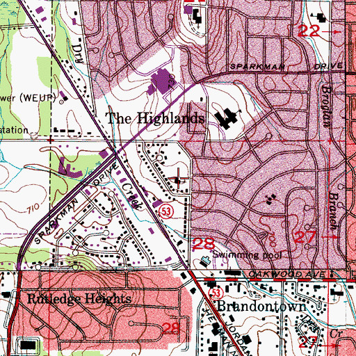 Topographic Map of Providence Presbyterian Church, AL