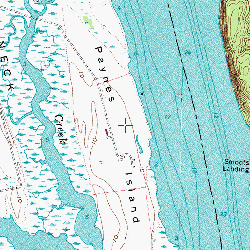 Topographic Map of Paynes Island, VA