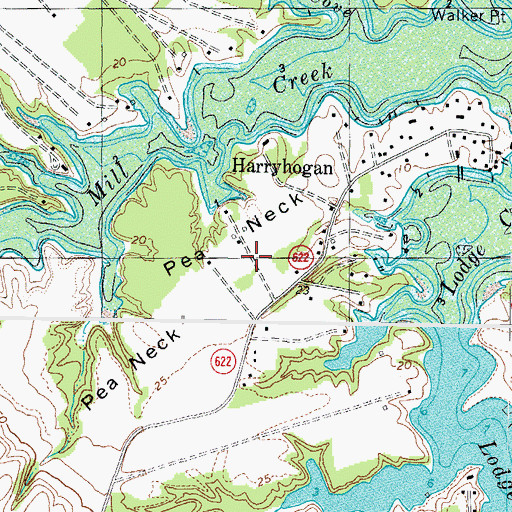 Topographic Map of Pea Neck, VA