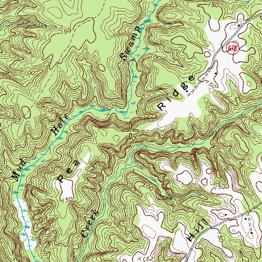 Topographic Map of Pea Ridge, VA
