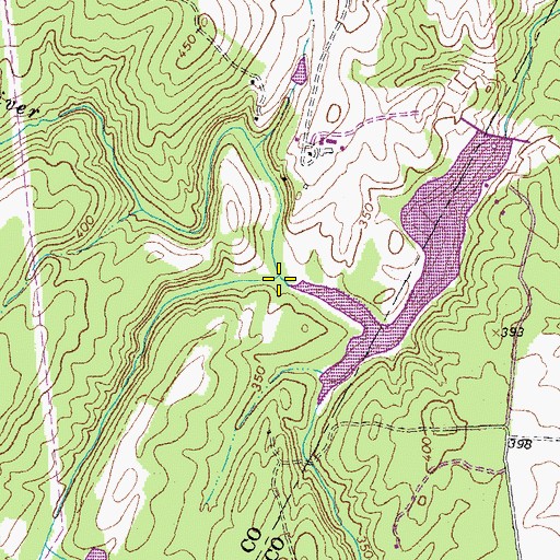 Topographic Map of Perkins Creek, VA