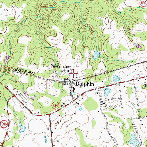Topographic Map of Perkinson Cemetery, VA