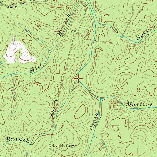 Topographic Map of Peters Branch, VA
