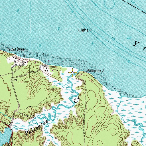 Topographic Map of Philbates Creek, VA