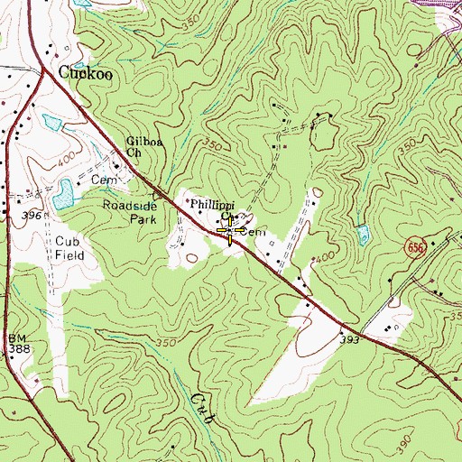 Topographic Map of Phillipi Church, VA