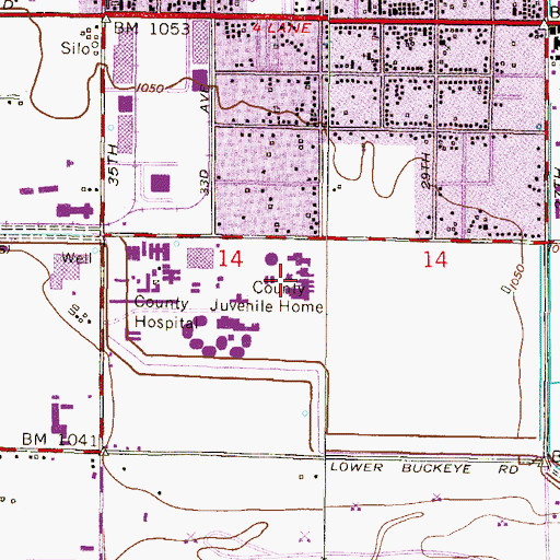 Topographic Map of Maricopa County Juvenile Detention Home, AZ