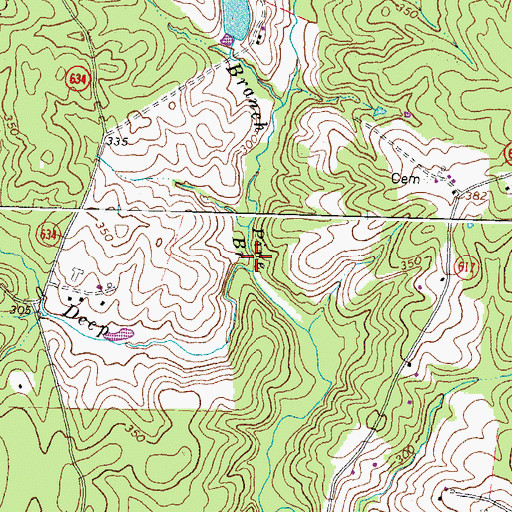 Topographic Map of Pine Branch, VA
