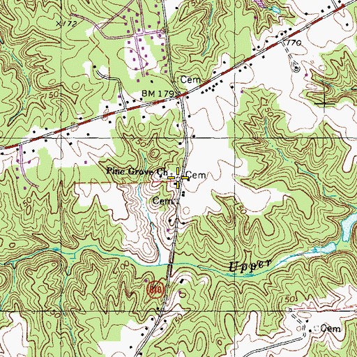 Topographic Map of Pine Grove Church, VA