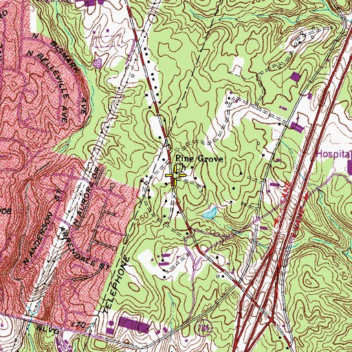Topographic Map of Pine Grove Church, VA