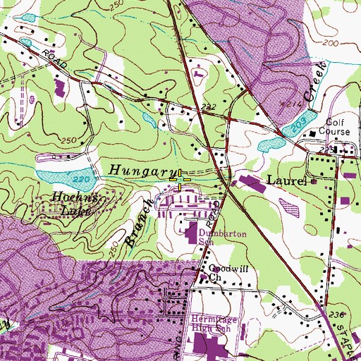 Topographic Map of Piney Branch, VA