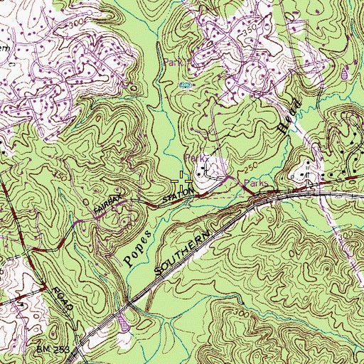 Topographic Map of Piney Branch, VA