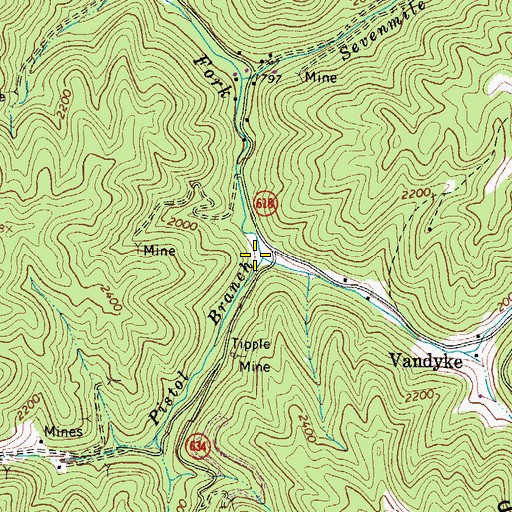 Topographic Map of Pistol Branch, VA