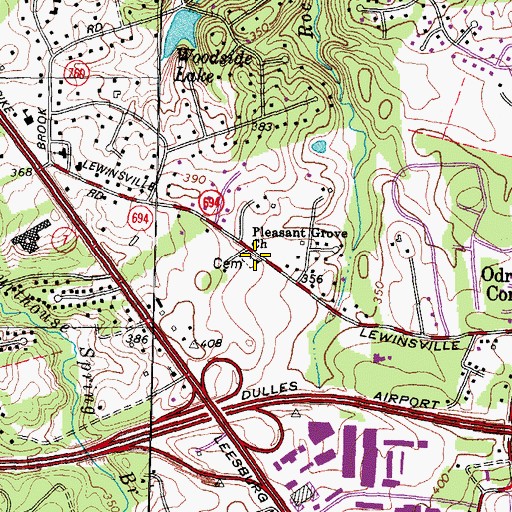 Topographic Map of Pleasant Grove Church, VA
