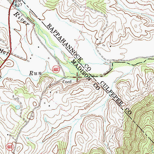 Topographic Map of Popham Run, VA