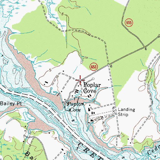 Topographic Map of Poplar Cove, VA