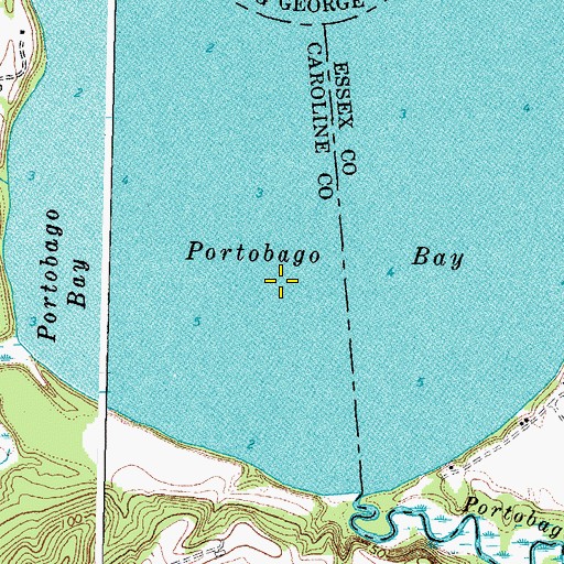 Topographic Map of Portobago Bay, VA