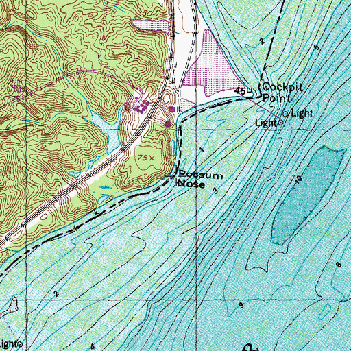 Topographic Map of Possum Nose, VA