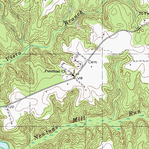 Topographic Map of Potomac Church, VA