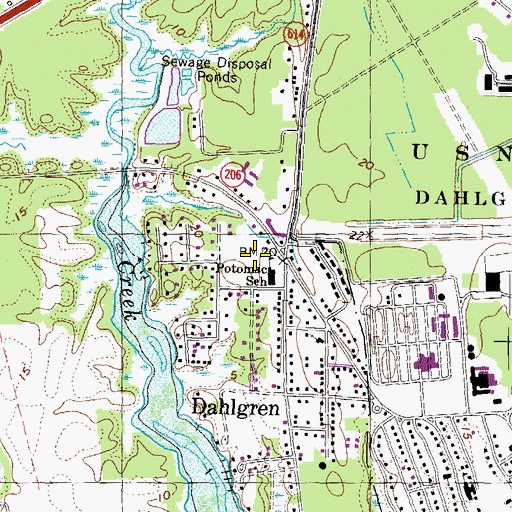 Topographic Map of Potomac Elementary School, VA