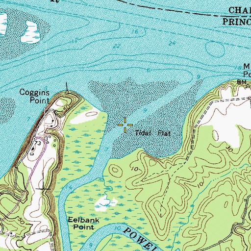 Topographic Map of Powell Creek, VA