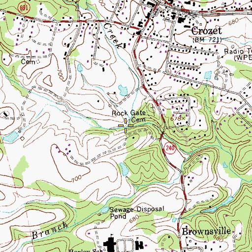 Topographic Map of Powells Creek, VA